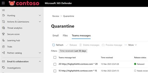Manage Quarantined Messages .